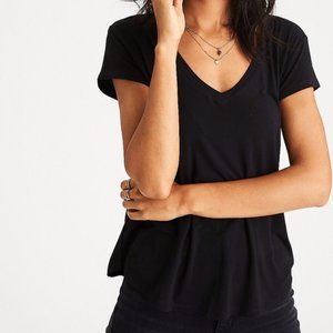 Black American Eagle Soft and Sexy V-Neck T-shirt